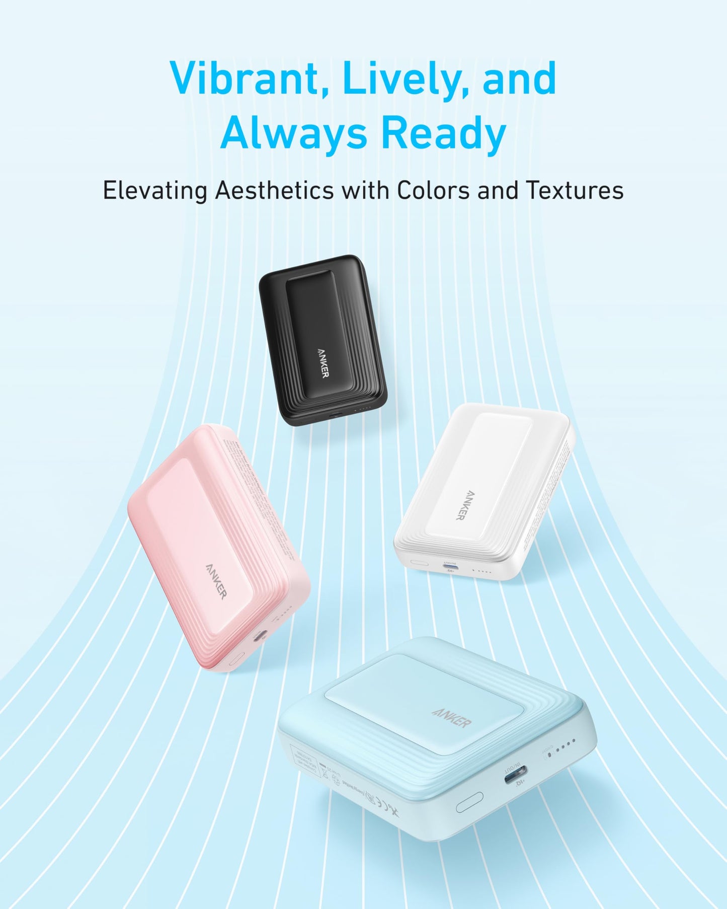 Anker Zolo Magnetisk Powerbank, Kompakt 10 000 mAh Trådlös Bärbar Laddare med 30W Max Snabbladdning, Hudvänligt och Hållbart Batteripaket, för iPhone 16/15/14 Serien, AirPods och Mer.