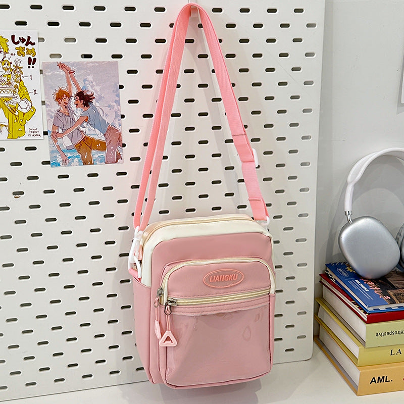 Crossbody Bag Girl Students' Personality Contrast Color