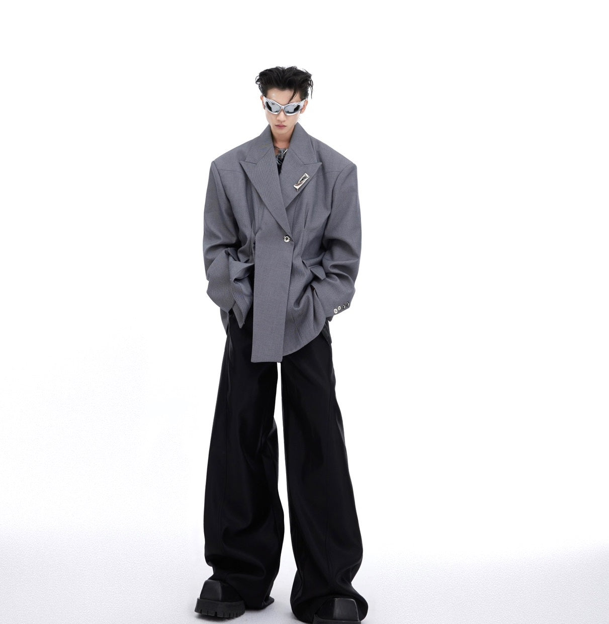 Niche Deconstruction Twill Texture Large Profile Suit Jacket