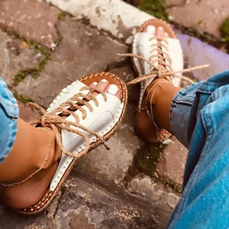 Foreign trade plus size hemp slippers