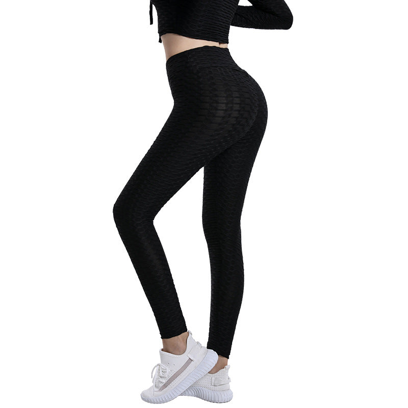 Bubble Yogabukser Jacquard Høj Elastisk Sports Gym Bukser