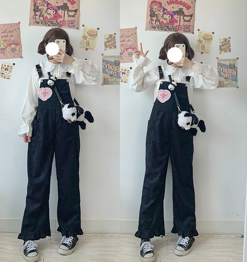 Autumn And Winter Japanese Girls Cute Corduroy Overalls