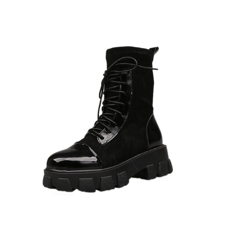 English style knitted Martin boots