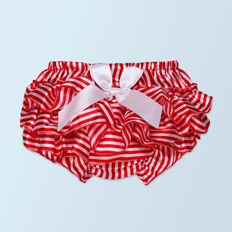 Girls bow-knot satin triangle shorts multicolor children's pants