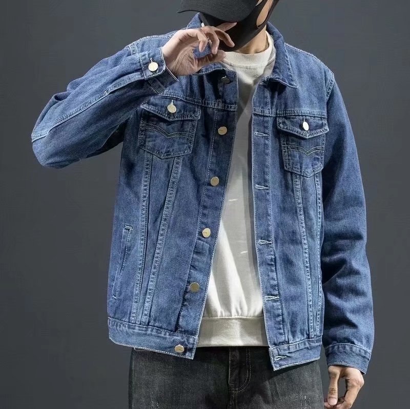 American Vintage Denim Jacket Male Spring And Autumn Korean Style Trendy