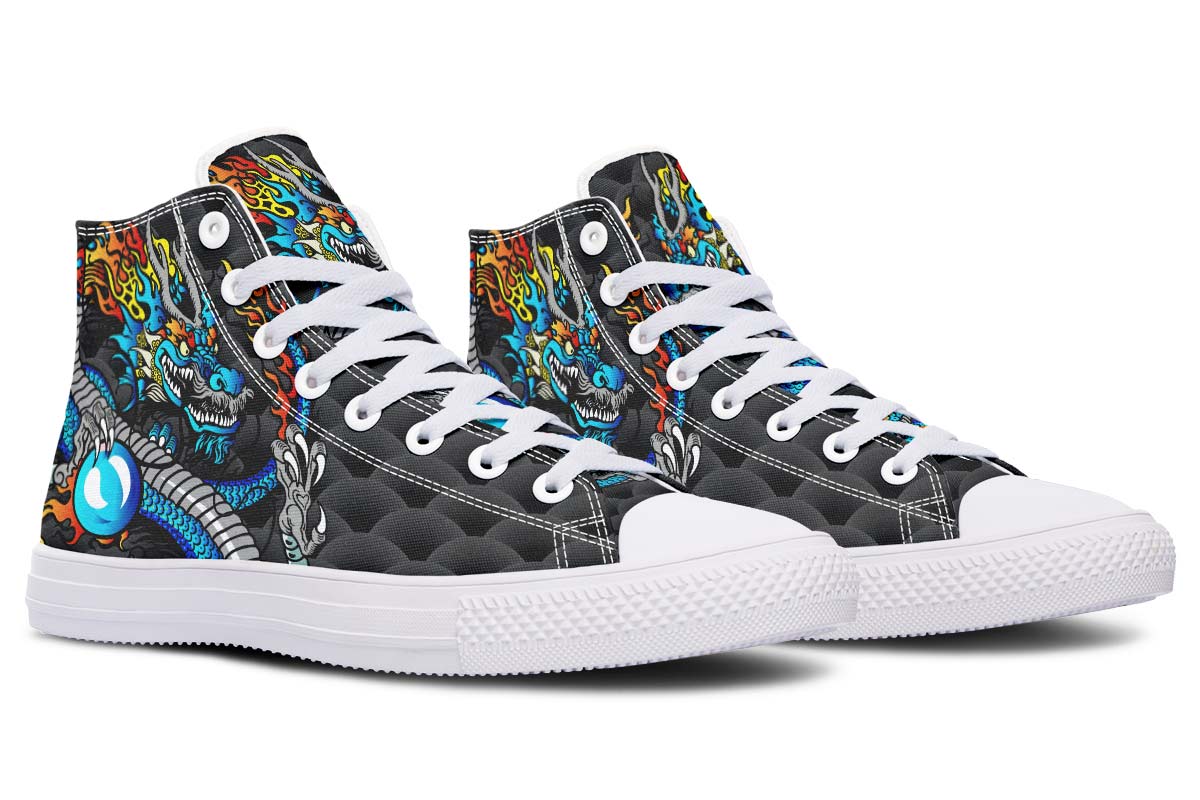Men's And Women's Fashion Color Printing High-top Canvas Shoes