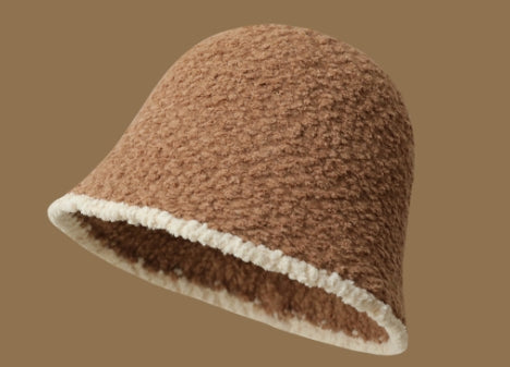 Lamb Roll Color Matching Basin Cap Feminine Temperament