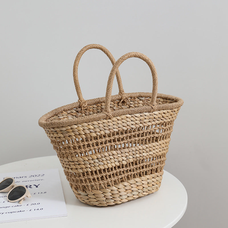 Ny Dame Fransk Vintage Strå Håndkurvetaske
