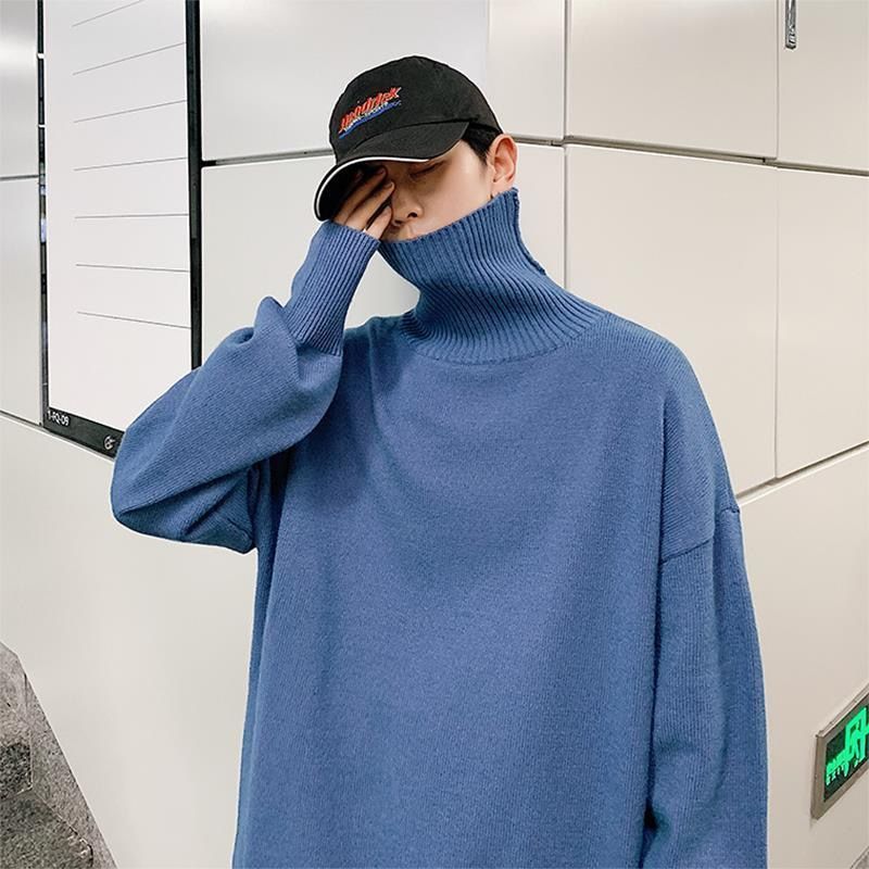 Turtleneck Sweater Men's Warm Solid Color Base Shirt