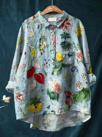 Ladies Fashion New Casual Shirt Animal Print Shirt
