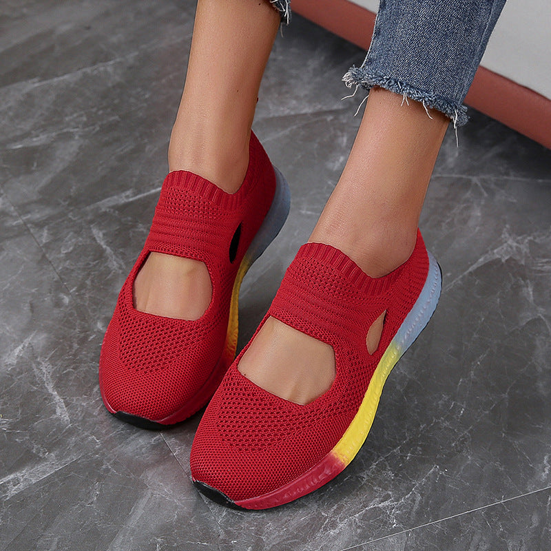 Women's Colorblock Fly Knit Casual Sneakers