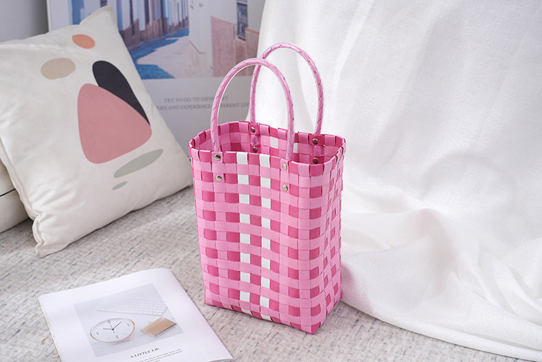 Women's Fashion Diagonal Basket Woven Bag