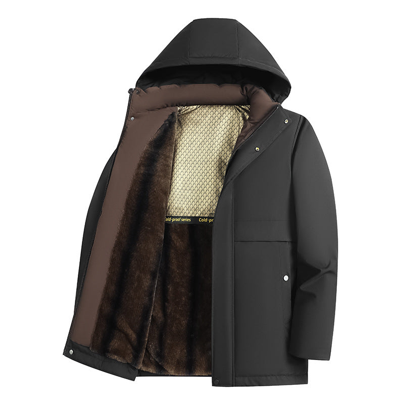 Men's Cotton-padded Clothes Fleece-lined Thickened Outdoor Windproof Waterproof
