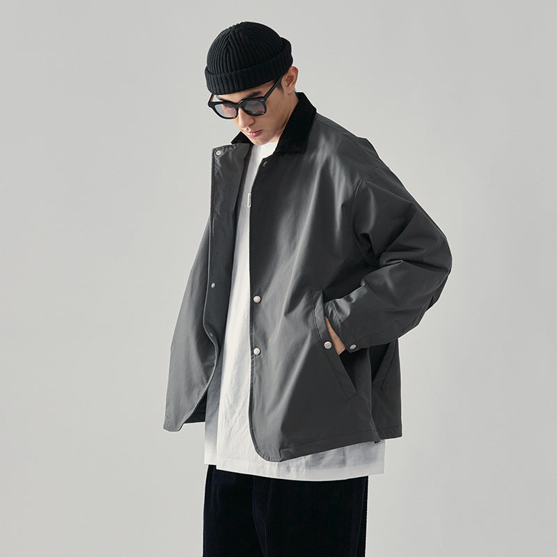 Vintage Work Clothes Simple Loose Suit Long Sleeved Men's Coat