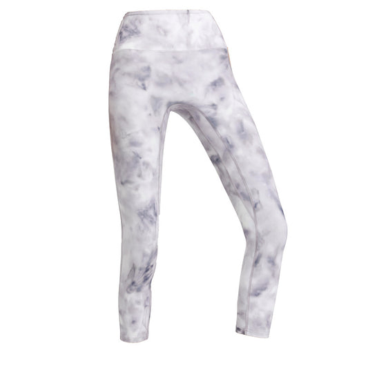 Printed sports tight peach hip pants