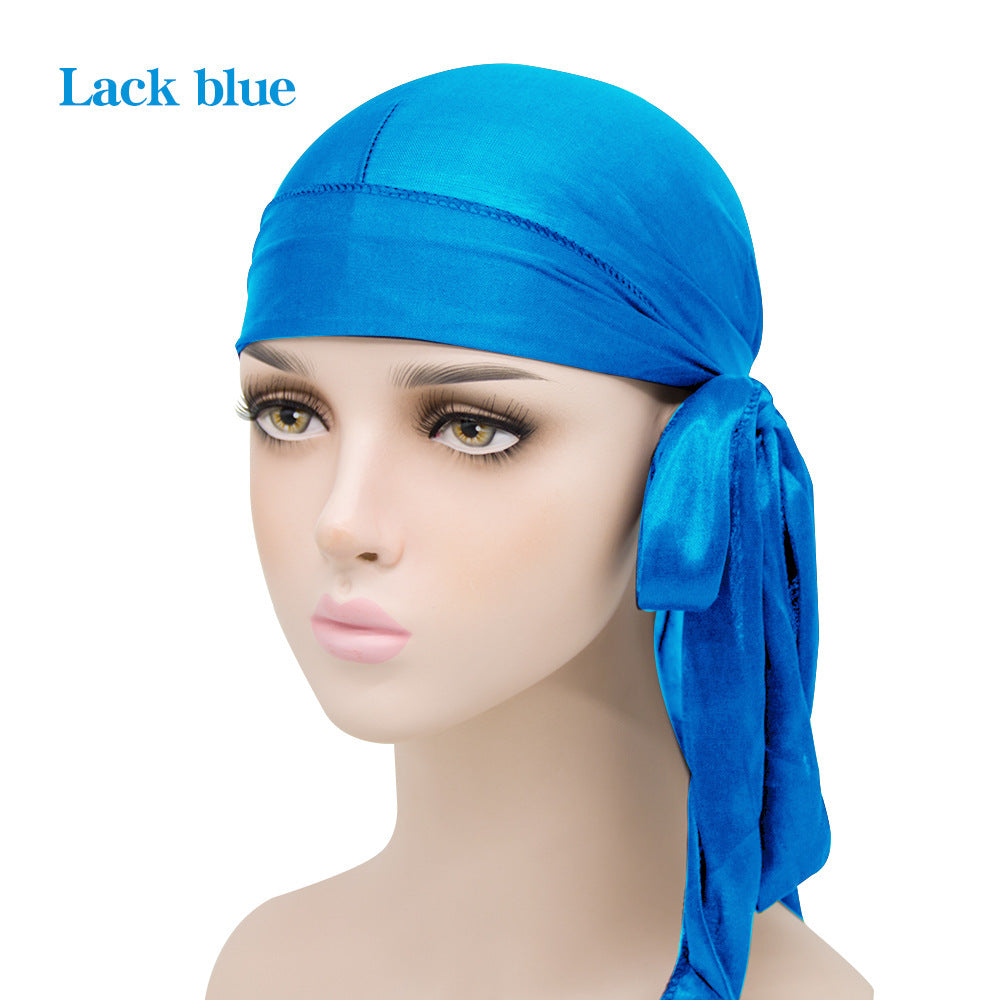 Unisex Satin Hovedbeklædning med Lang Hale  Strækbar Pirathat Og Hip Hop Turban til Mænd Og Kvinder, Elastisk Bandanahue til Kostume Og Mode