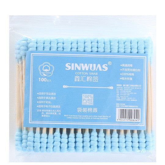 Double-Headed Wooden Stick And Ear Cotton Swab