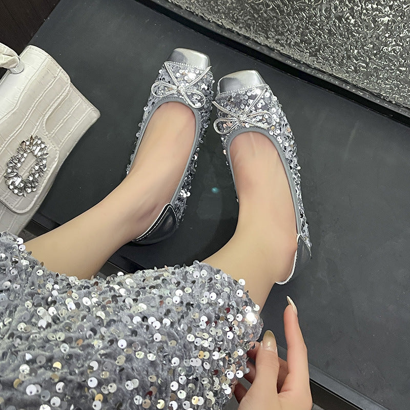 Soft Bottom Height Increasing Insole Breathable Mary Jane Shallow Mouth Pumps