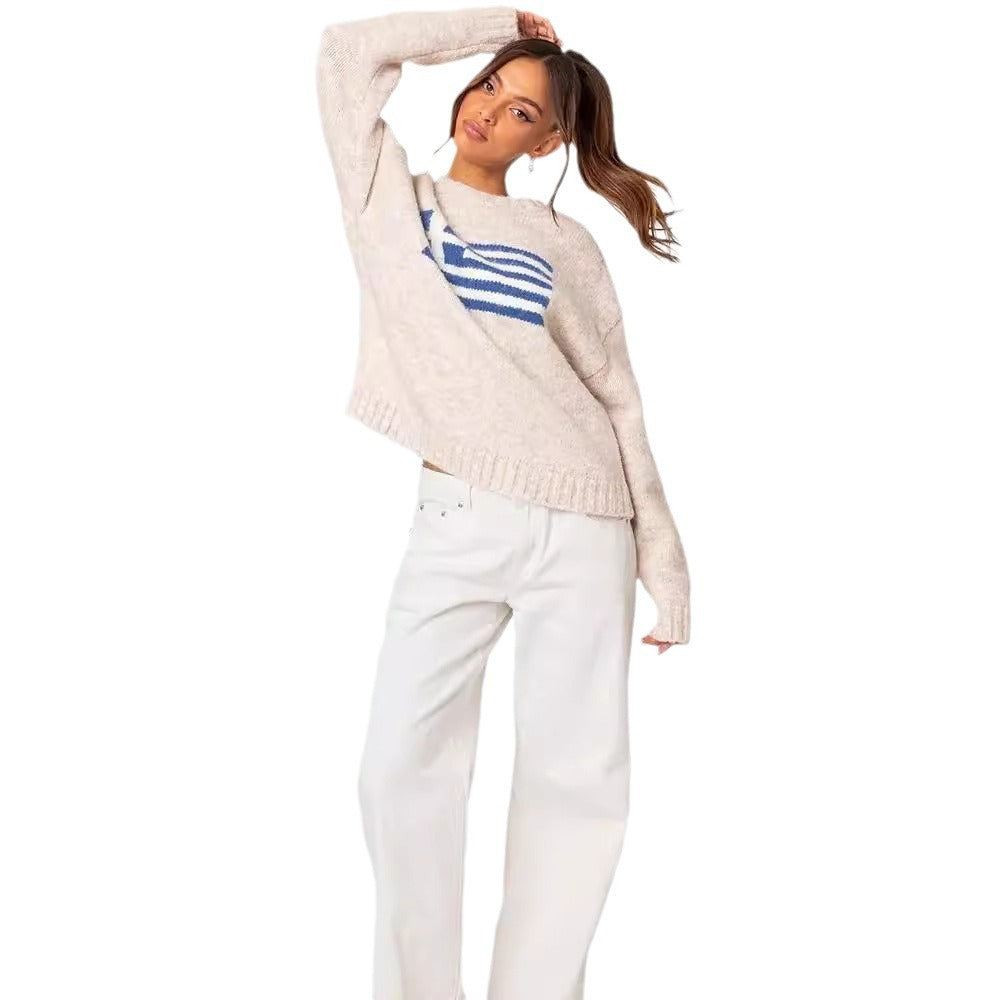Koreansk stil Harajuku løs, afslappet og smuk sweater