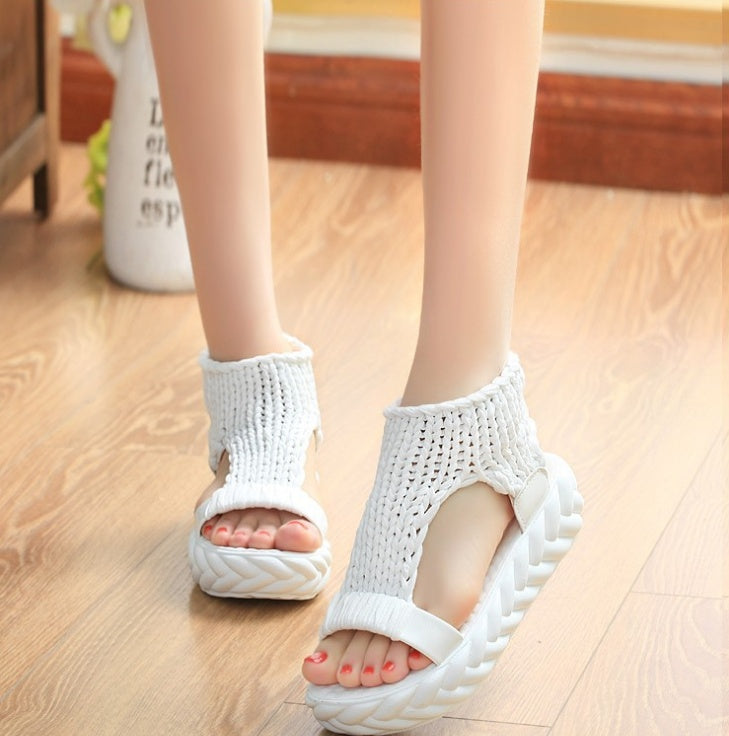 Knitted wool sandals