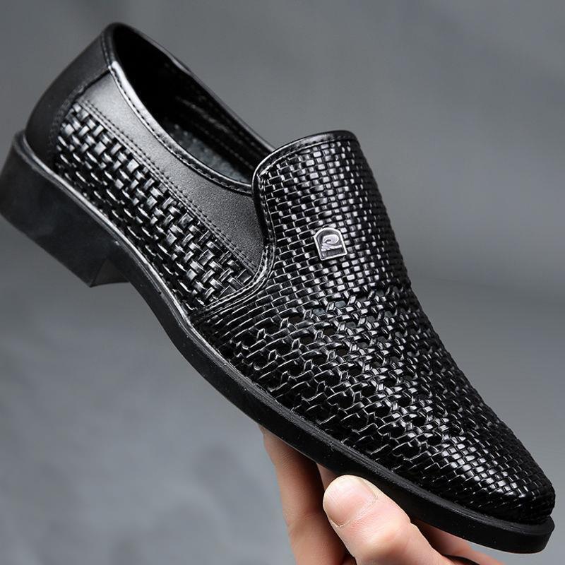 Men's Breathable Business Casual Hollow Leather Shoes