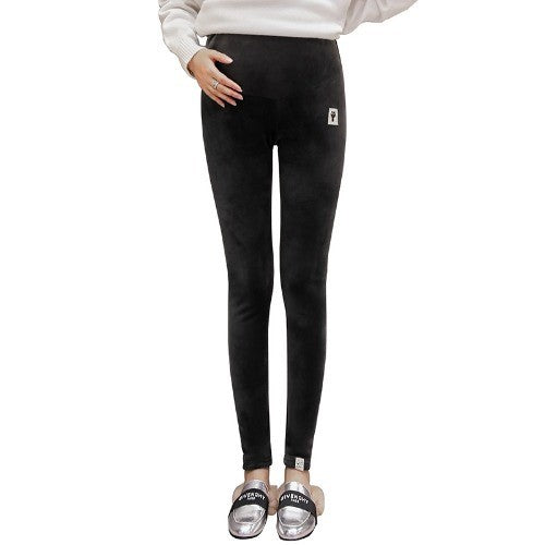 Maternity pants plus velvet thick warm gold velvet