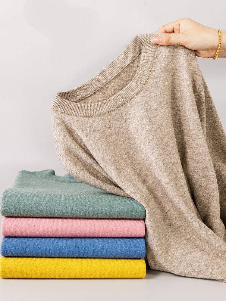 Mens Loose-fit Oversized Crew-neck Knit Sweater