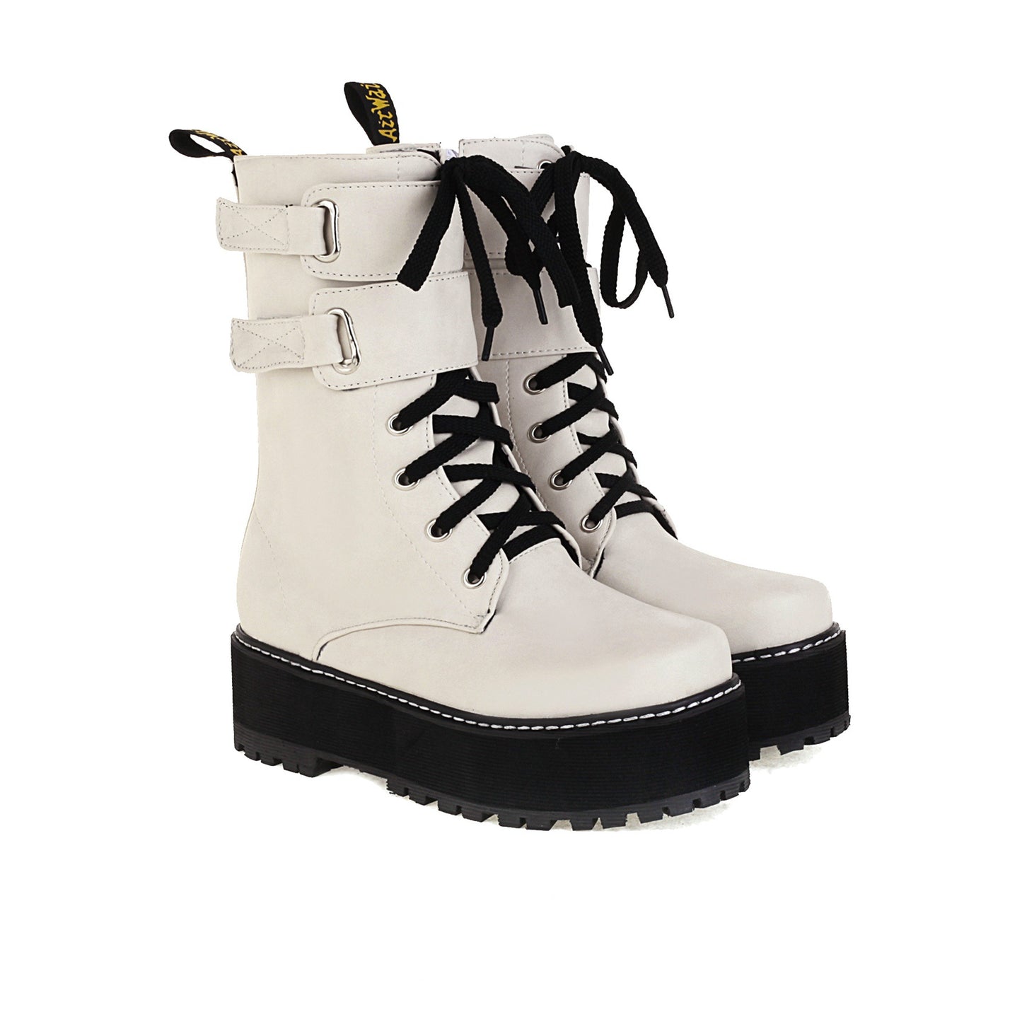 New Women's Fashion Thick Sole Plus Size Side Zipper Boots