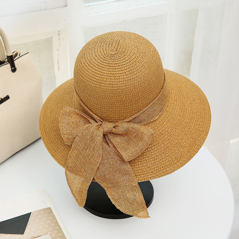 Straw Hat Women's Sunscreen Large Eaves Beach Sunshade