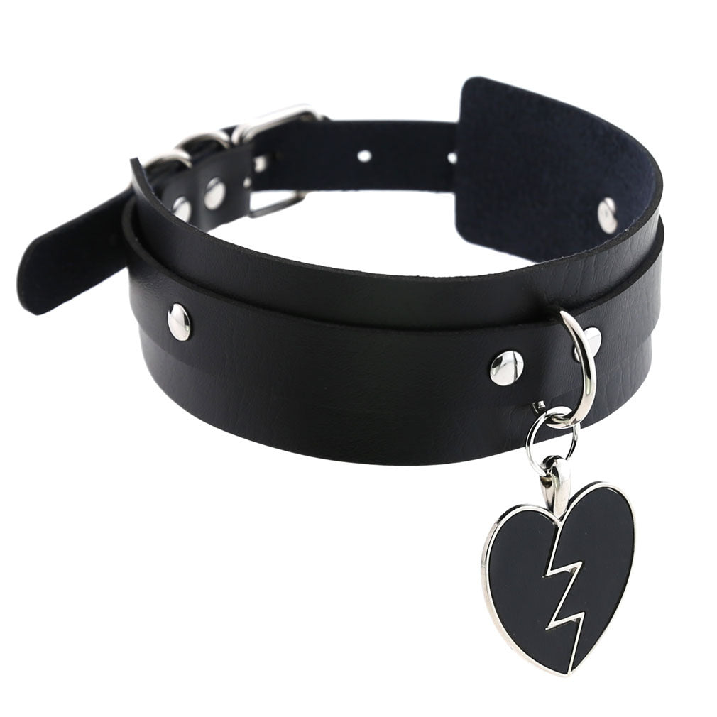New Black Adjustable Lace Leather Choker