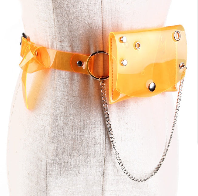 Transparent Laser Waist Bag Belt Women's Chain Mini Small Bag