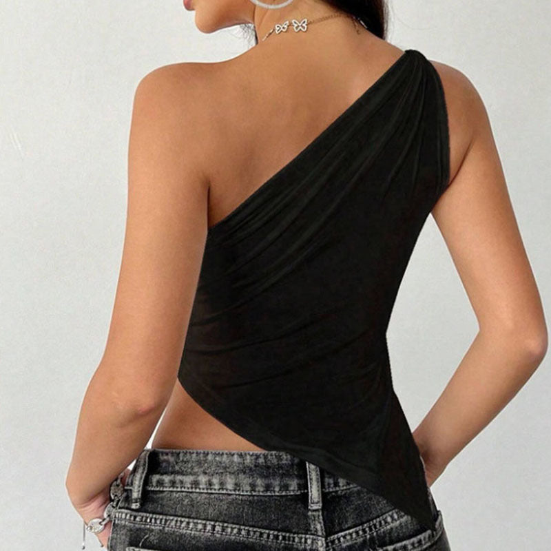Womens Off-shoulder Top With An Asymmetrical Hem