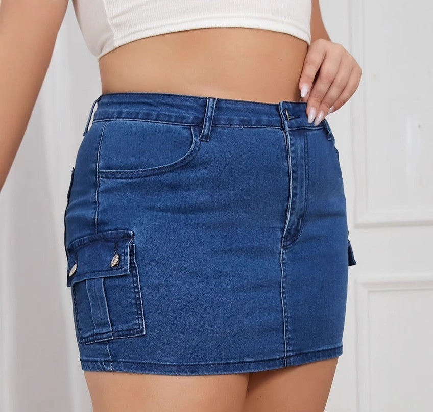 Womens Solid-Color High-Waist Slim-Fit Bodycon Skirt