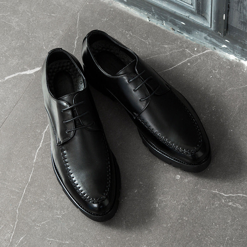 British fashion pointed toe platform men's shoes