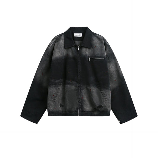 American Retro Loose Wash Distressed Jacket Coat