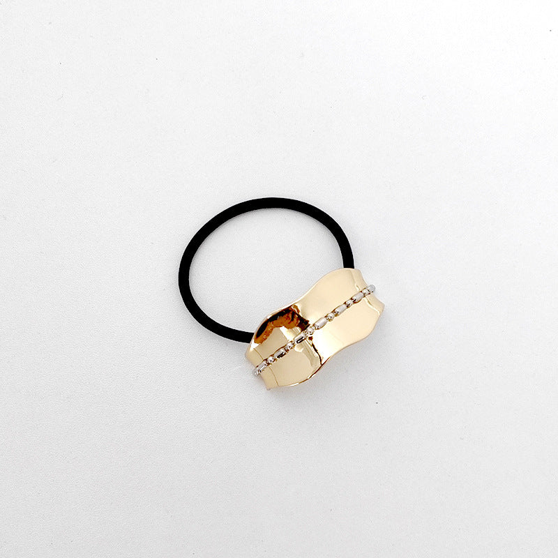 High-grade Hair Accessories Hair Rope Geometric Ellipse Glossy High-elastic Rubber Band