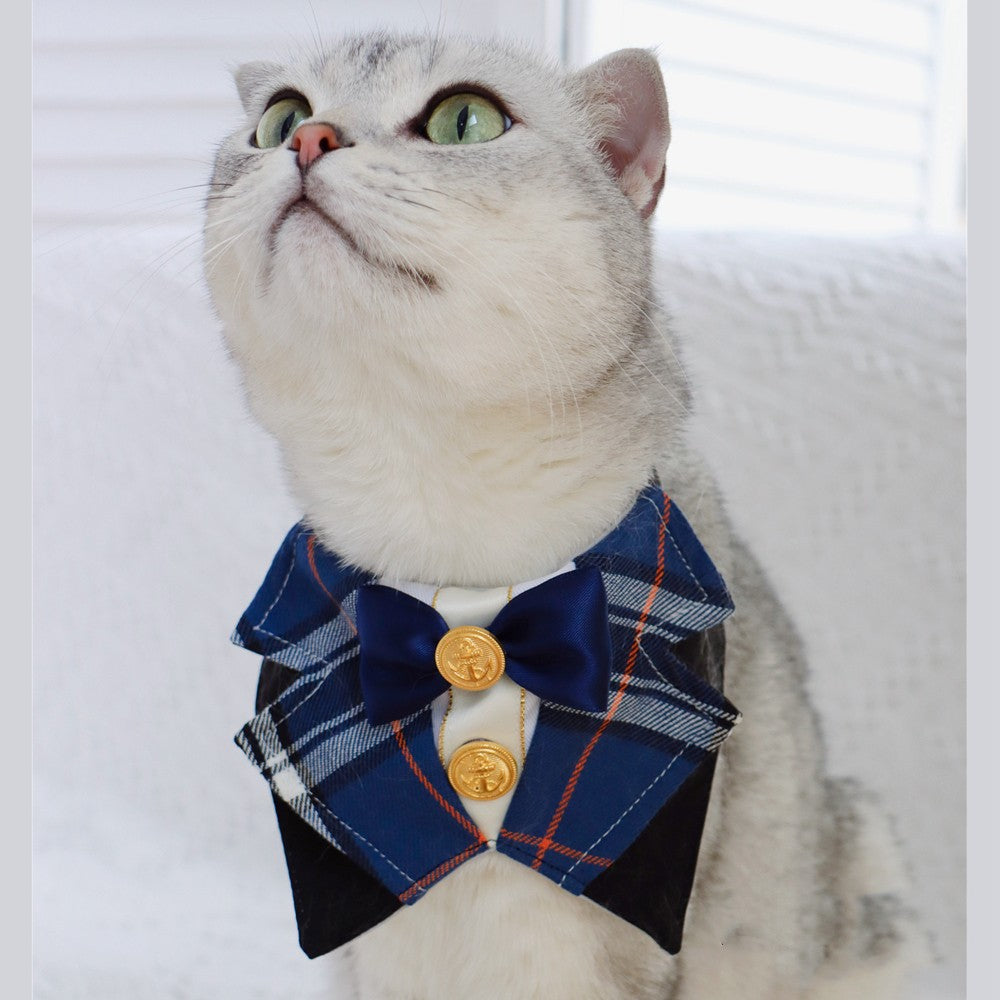Pet Cat Dog British Academy Style Bib Tie