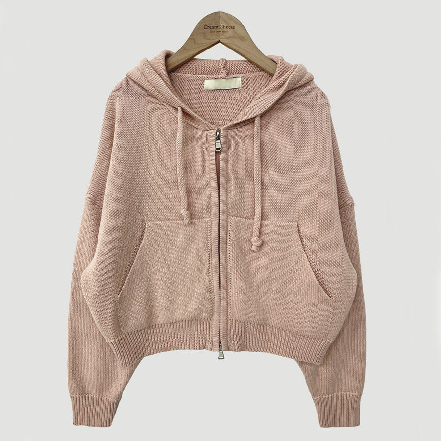 All-matching Hooded Sweater Jacket Long-sleeved Heavy Industry Pocket