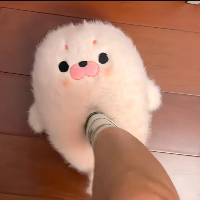 Small Seal Cotton Shoes Autumn And Winter Warm Plush Toe Cap
