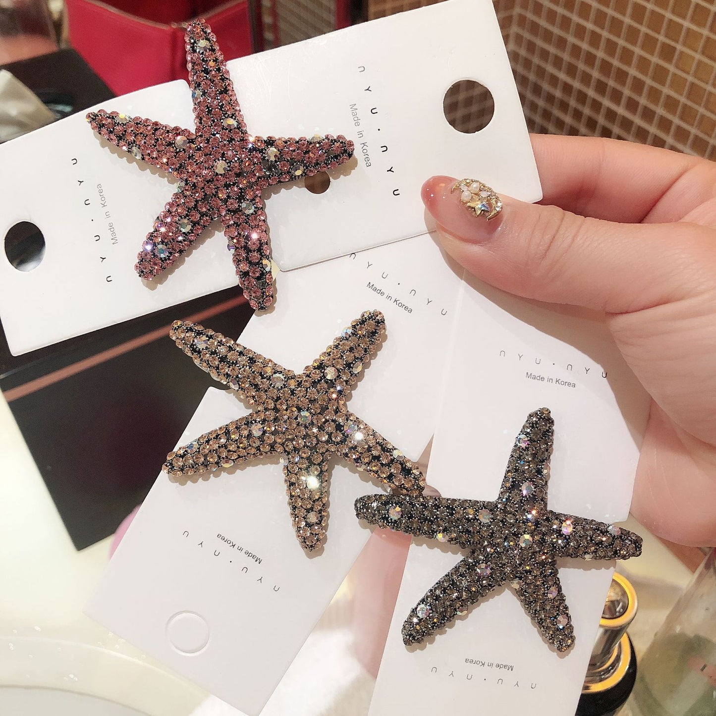 Starfish Hair Clip with Diamonds