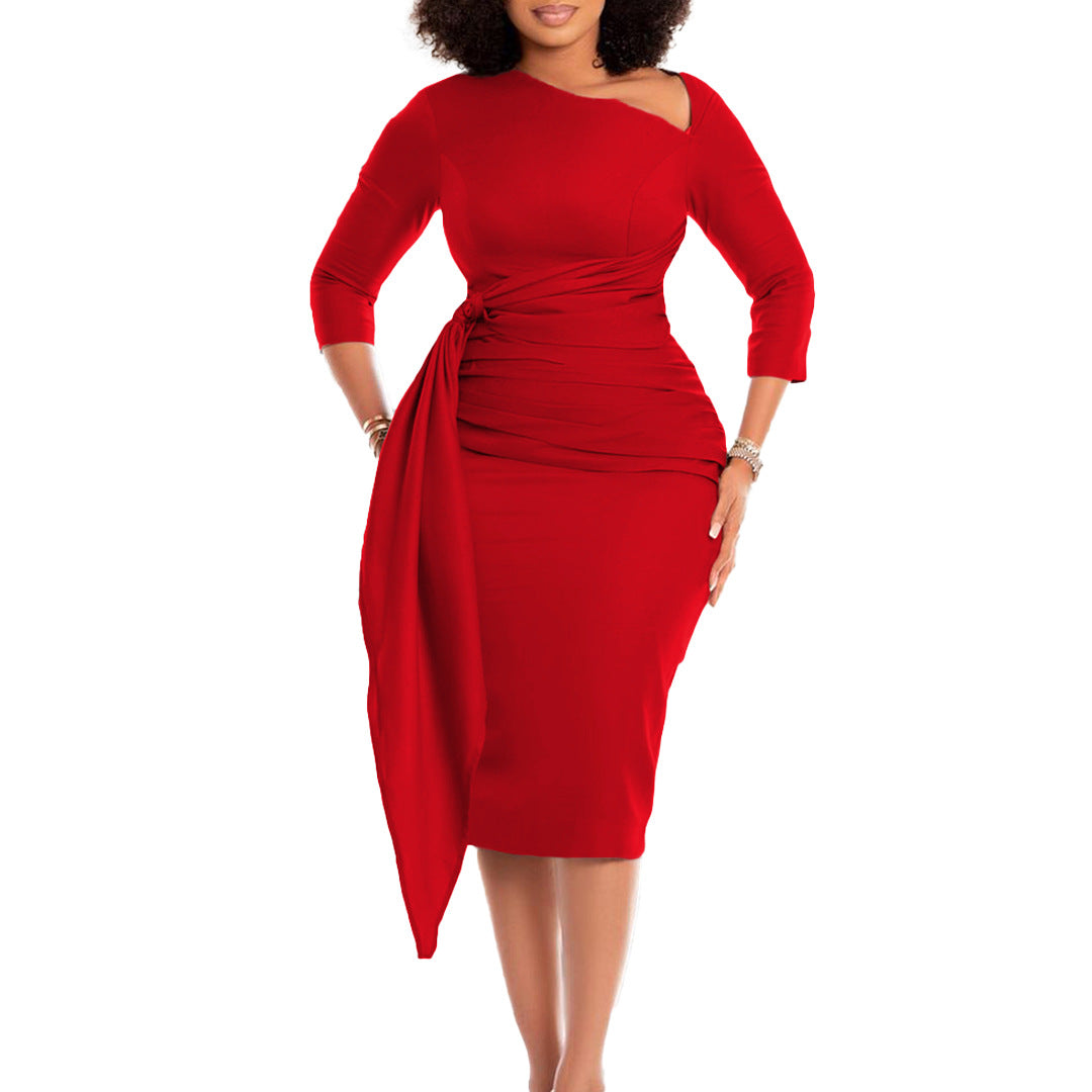 Elegant Plus-Size Kjole i Europæisk og Amerikansk Stil