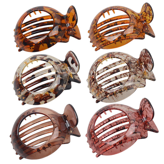 European And American Stylish Round Hollow Hair Plug Barrettes