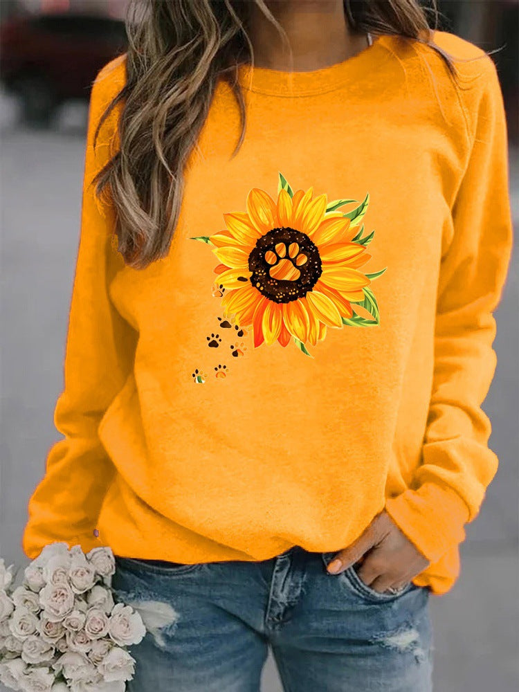 Rundhals Print Sweatshirt Langærmet Dame