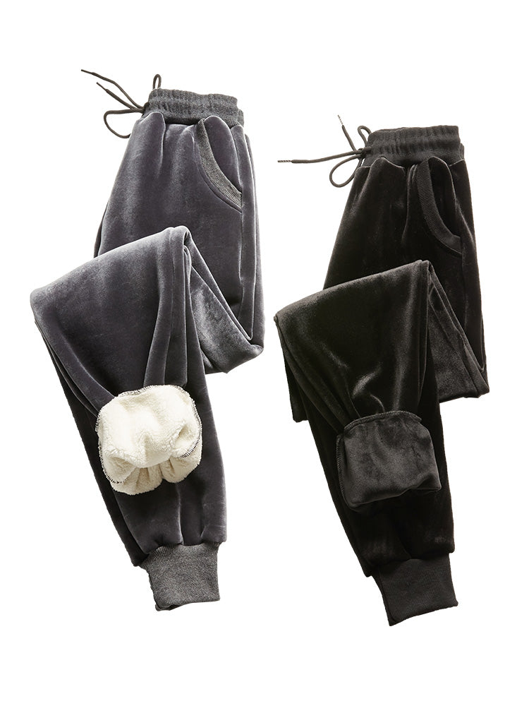 Plush padded lamb velvet sweatpants