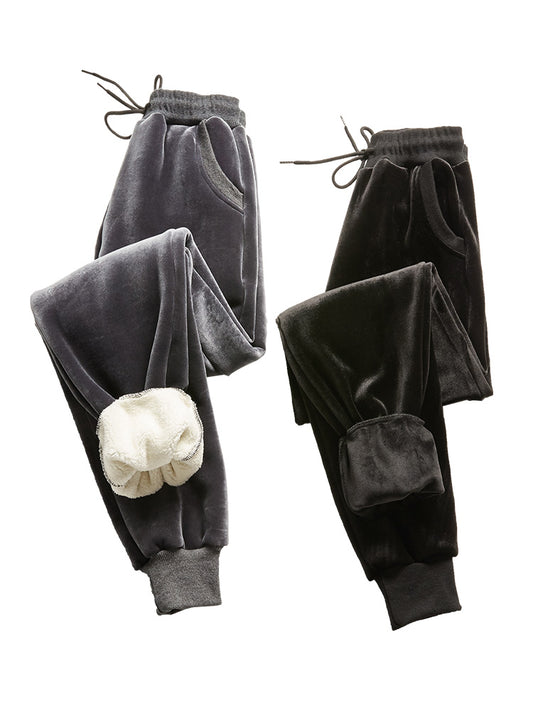 Plush padded lamb velvet sweatpants
