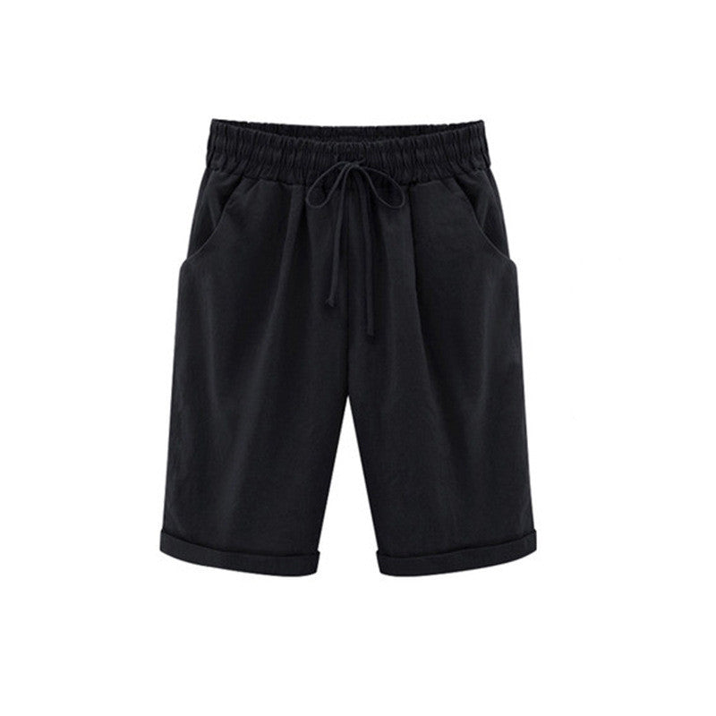 Women's five-point wide-leg pants