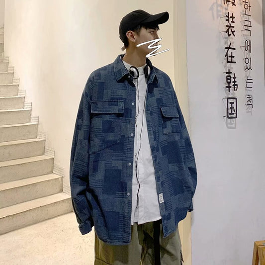 Men's Spring And Autumn Korean Style Trendy Ethnic Style Handsome Casual Shirt
