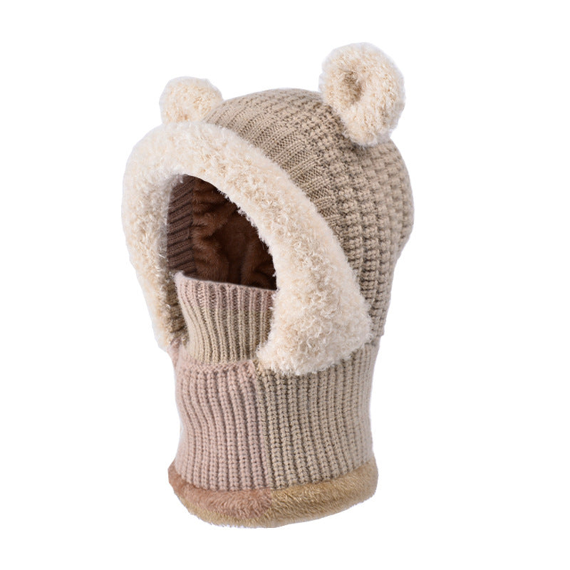 Neck Warmer Integrated Hood With Face Mask For Children Cycling