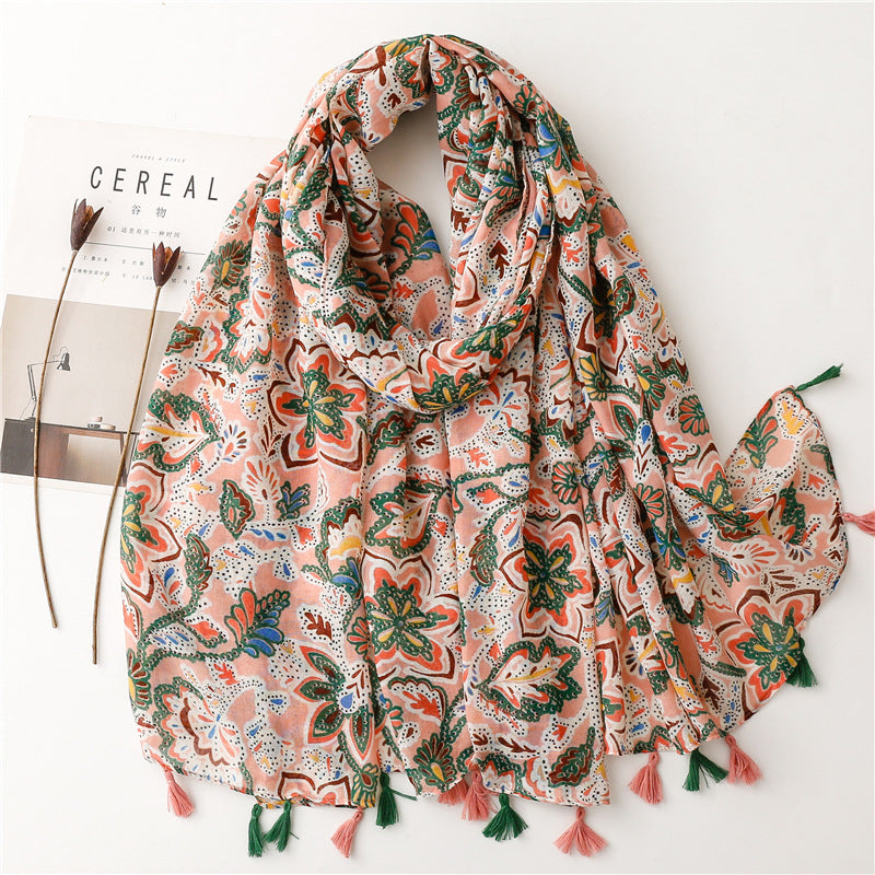 Creative Chinese Style Cotton And Linen Scarf