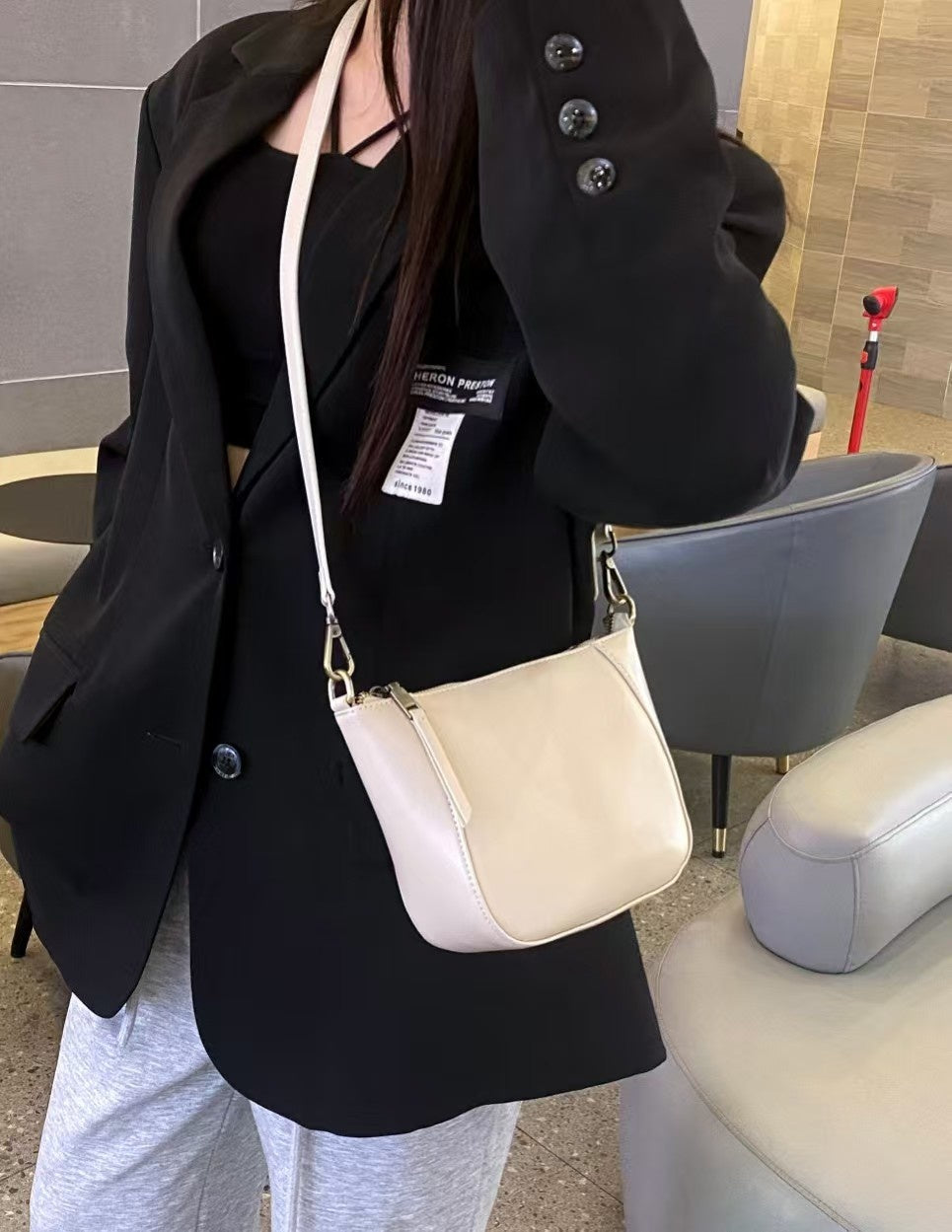Ladies' High-end Niche Hand-held Small Top-grain Leather Shoulder Crossbody Bag